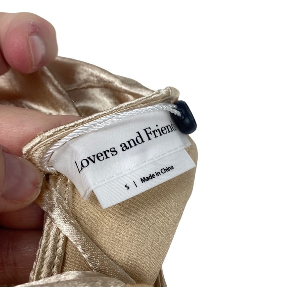 NWT LOVERS & FRIENDS Britt Top & Pants Set Champagne Gold Crop Top NEW Small S - Picture 5 of 16